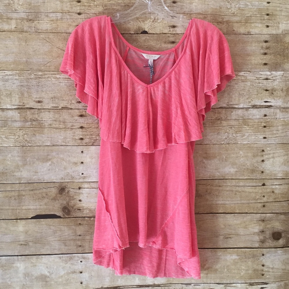 Lucky Brand Ruffled T-Shirt - Size M - NWT